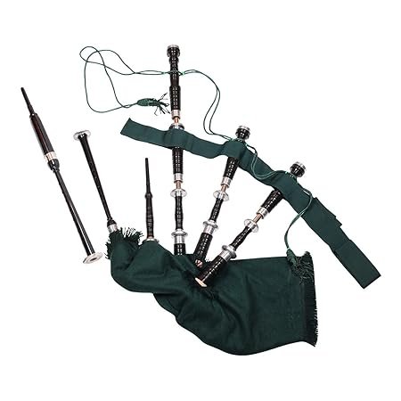 Wood Bag Pipe Black and Green